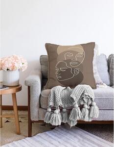 Federa marrone con ciniglia di cotone, 55 x 55 cm - Minimalist Cushion Covers