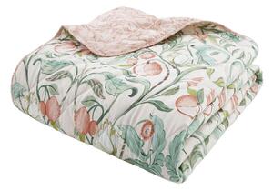 Copriletto verde-rosa per letto matrimoniale 220x230 cm Clarence Floral - Catherine Lansfield