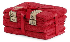 Set di 2 asciugamani rossi e 4 asciugamani rossi Bamby - DecoKing