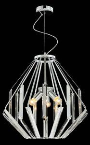 AMARA lampada a sospensione 3xE27/40W, argento/chiaro, Ø: 56 H: 120 cm, attacco E27, dimmerabile