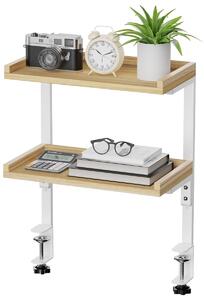 Solidchoice - Clip per scaffale da scrivania - Scaffale in legno a 2 livelli per ufficio e gaming