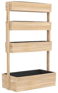 Outsunny Aiuola rialzata in legno, 4 livelli con fori di drenaggio, serra da giardino 88,5 x 45 x 140 cm legno naturale | Aosom Italy