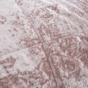 Copriletto trapuntato in velluto rosa per letto matrimoniale 220x220 cm Crushed - Catherine Lansfield