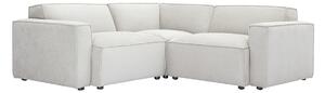 Divano angolare modulabile 3 posti in tessuto effetto velluto testurizzato beige SPLIT