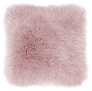 Cuscino in pelle di pecora rosa, 45 x 45 cm - Tiseco Home Studio
