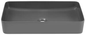 Lavabo in Vetroceramica SLIM, grigio, 61 cm