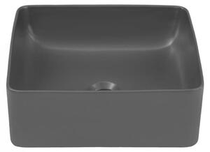 Lavabo in Vetroceramica SLIM, grigio, 37 cm