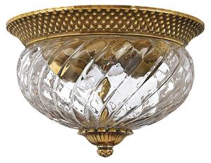 Plafoniera Contemporanea Plantation Ottone Bronzo Brunito Vetro 2 Luci E27