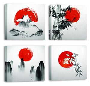 Quadri in set di 4 pezzi 30x30 cm Zen - Wallity