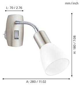 EGLO 92935 - Applique con spina integrata DAKAR 3 1xE14/25W