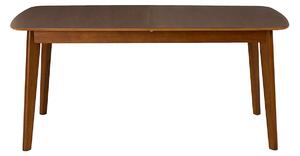 Tavolo da pranzo scandinavo allungabile con prolunghe integrate in legno scuro noce L168-228 cm LEENA