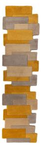 Tappeto in lana giallo/beige 60x230 cm Collage - Flair Rugs