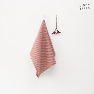 Asciugamano di lino 45x65 cm Red Natural Stripes - Linen Tales