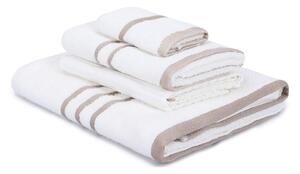 Asciugamani e teli da bagno in cotone bianco in un set di 4 pezzi Linda - Foutastic