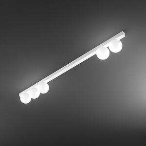 Plafoniera perenz snooky 8482 b g9 led metallo bianco opaco sfera vetro soffiato bianco - Perenz