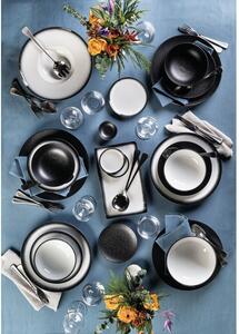 Piatto ovale in ceramica bianca e nera Caviar, 30 x 22 cm - Maxwell & Williams