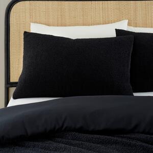 Biancheria da letto singola nera in bouclé 135x200 cm Cosy - Catherine Lansfield