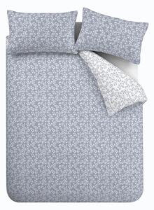 Biancheria da letto in cotone blu e bianco per letto matrimoniale 200x200 cm Shadow Leaves - Bianca