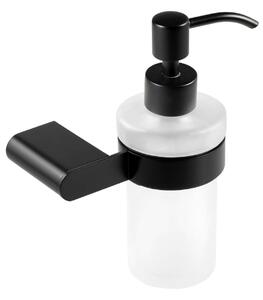 Novaservis Titania Naty - Dispenser di sapone liquido con supporto, nero/vetro opaco 66655,5