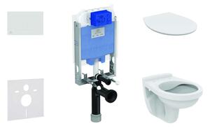 Ideal Standard ProSys - Modulo di installazione a parete, WC Alpha con sedile, placca di comando Oleas M1, SoftClose, bianco ProSys80M SP112