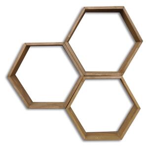 Set di 3 mensole da parete in legno Bee - Evila Originals