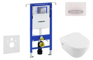 Geberit Duofix - Modulo di installazione per WC sospesi con placca di comando Sigma50, bianco alpino + WC e copriwater DirectFlush, SoftClose, CeramicPlus, Villeroy Boch 111.355.00.5 NB8