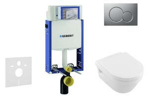 Geberit Combifix - Modulo di installazione per WC sospesi con placca di comando Sigma01, cromo opaco + WC e copriwater DirectFlush, SoftClose, CeramicPlus, Villeroy Boch 110.302.00.5 NB3
