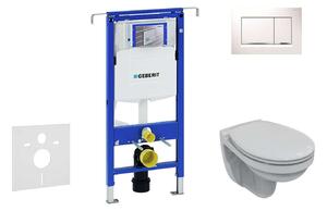 Geberit Duofix - Modulo di installazione per WC sospesi con placca di comando Sigma30, bianca/cromo lucido + WC e copriwater DirectFlush, SoftClose, CeramicPlus, Villeroy Boch 111.355.00.5 NB5
