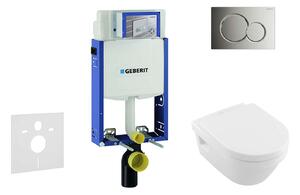 Geberit Combifix - Modulo di installazione per WC sospesi con placca di comando Sigma01, cromo lucido + WC e copriwater DirectFlush, SoftClose, CeramicPlus, Villeroy Boch 110.302.00.5 NB2