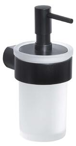Sapho Gedy Pirenei - Dispenser sapone con supporto, nero opaco/vetro satin PI8114