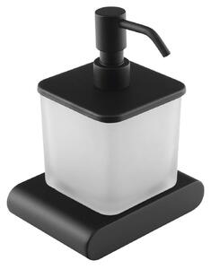 Sapho Flori - Dispenser sapone con supporto, vetro opaco/nero opaco RF019/15