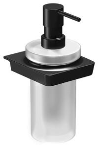 Sapho Zen - Dispenser sapone con supporto, 250 ml, vetro opaco/nero 166466