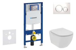 Geberit Duofix - Set di installazione a parete, WC e sedile Ideal Standard Tesi, placca Sigma20, Rimless, SoftClose, bianco/cromo 111.300.00.5 NE4