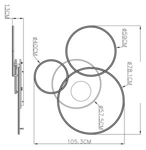 Globo 48466-70W-LED Plafoniera dimmerabile INVERTINA 70W/230V 105x26,5 cm bianca + telecomando