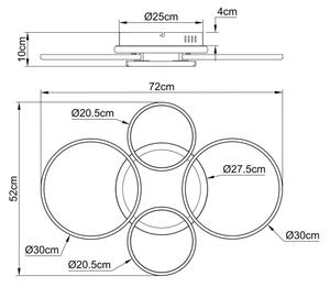 Globo 48477-40C - Plafoniera LED ALVIS LED/40W/230V 4000K 72x52 cm nera