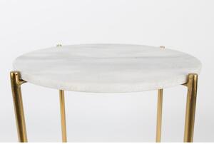 Tavolino bianco con piano in marmo Timpa - White Label