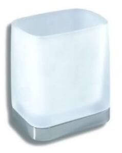 Novaservis Metalia 4 - Portaspazzolino e dentifricio con supporto, vetro bianco/cromo 6406,0