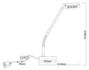 Globo 58504TS - Lampada da tavolo LED dimmerabile touch SILVIO LED/6,5W/230V nera