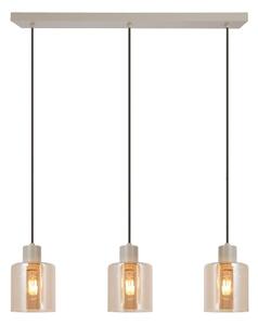 Brilliant - Lampada a sospensione su cavo LYSKA 3xE27/20W/230V crema/beige fumé
