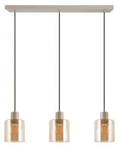 Brilliant - Lampadario a cavo LYSKA 3xE27/20W/230V crema/beige fumé