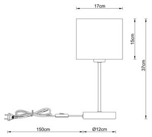 Globo 51540108 - Lampada da tavolo THEA 1xE27/25W/230V nero/beige