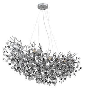 Globo 64138H3S - Lampadario a sospensione su cavo QUEENA 10xE14/40W/230V argento