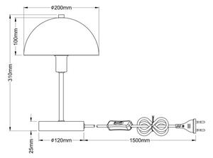 Globo 24009B - Lampada da tavolo ATOMA I 1xE14/40W/230V nera