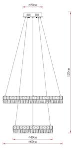 Globo 67387-60 - Lampada a sospensione LED dimmerabile su cavo LAUREL LED/60W/230V vetro trasparente + telecomando