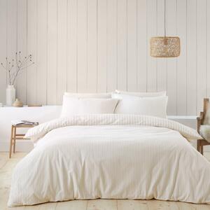 Biancheria da letto singola in flanella beige e crema 135x200 cm - Catherine Lansfield