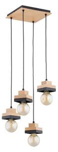 Lampadario a sospensione con cavo MIKO 4xE27/15W/230V nero/beige