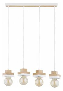 Lampadario sospeso su cavo MIKO 4xE27/15W/230V bianco/beige