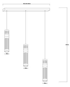 Lampadario LED sospeso su cavo AMBIENTE 3xLED/6W/230V 3000/4000/6000K oro