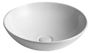 Sapho Lavabi - Lavabo Dimp, diametro 460 mm, senza foro per miscelatore, senza troppopieno, bianco WH060