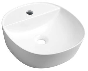 Sapho Lavabi - Lavabo Lugano, diametro 40,5 cm, con foro per miscelatore, bianco AR491